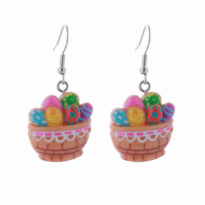Wholesale Easter Cartoon Rabbits, Carrots, Easter Eggs, Chicks, Plastic Earrings