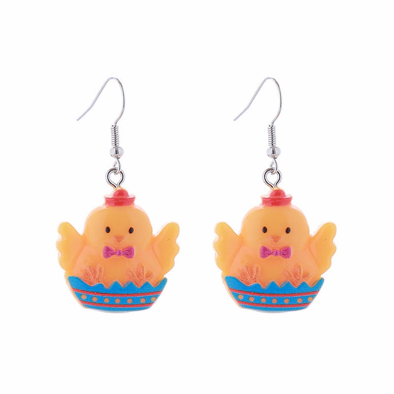 Wholesale Easter Cartoon Rabbits, Carrots, Easter Eggs, Chicks, Plastic Earrings