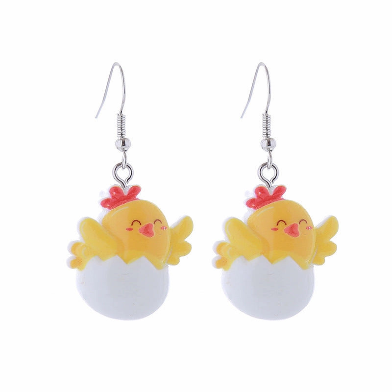 Wholesale Easter Cartoon Rabbits, Carrots, Easter Eggs, Chicks, Plastic Earrings