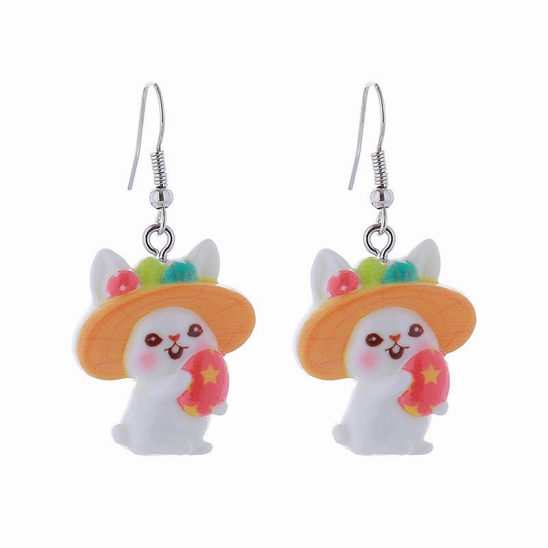Wholesale Easter Cartoon Rabbits, Carrots, Easter Eggs, Chicks, Plastic Earrings