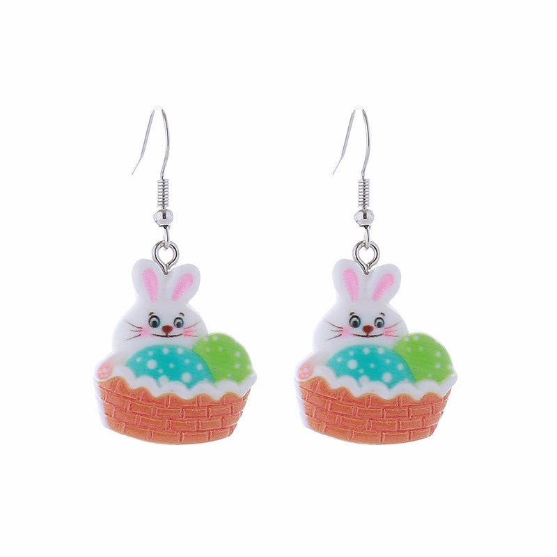 Wholesale Easter Cartoon Rabbits, Carrots, Easter Eggs, Chicks, Plastic Earrings