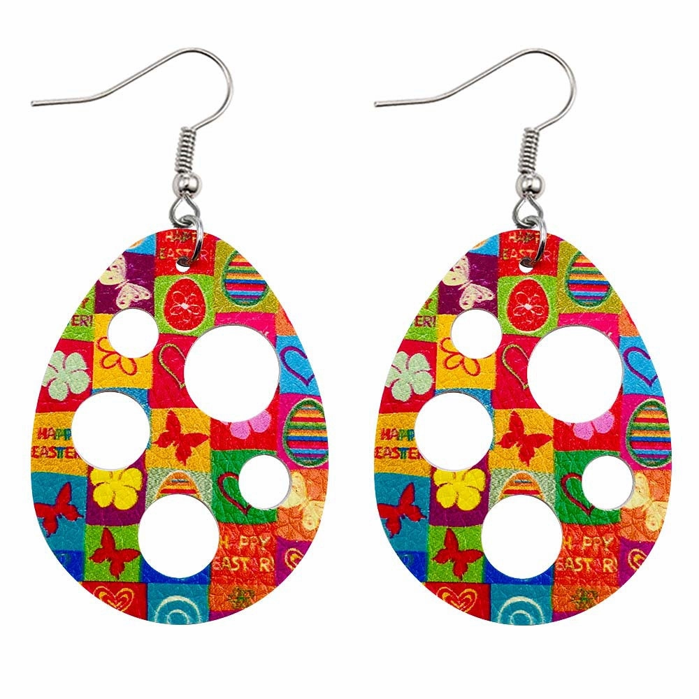 Wholesale Easter Cutout Leatherette Earrings
