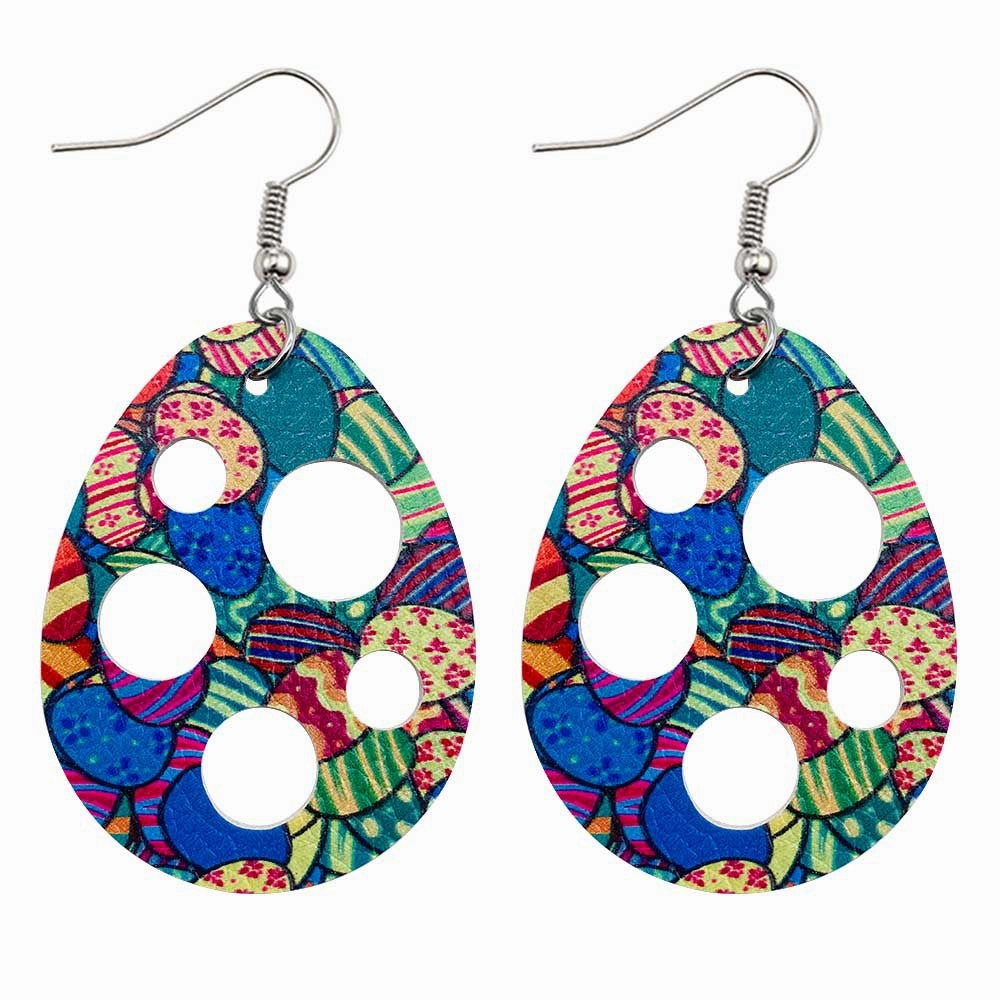 Wholesale Easter Cutout Leatherette Earrings