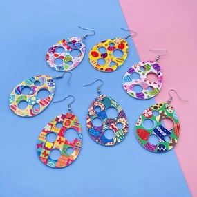 Wholesale Easter Cutout Leatherette Earrings