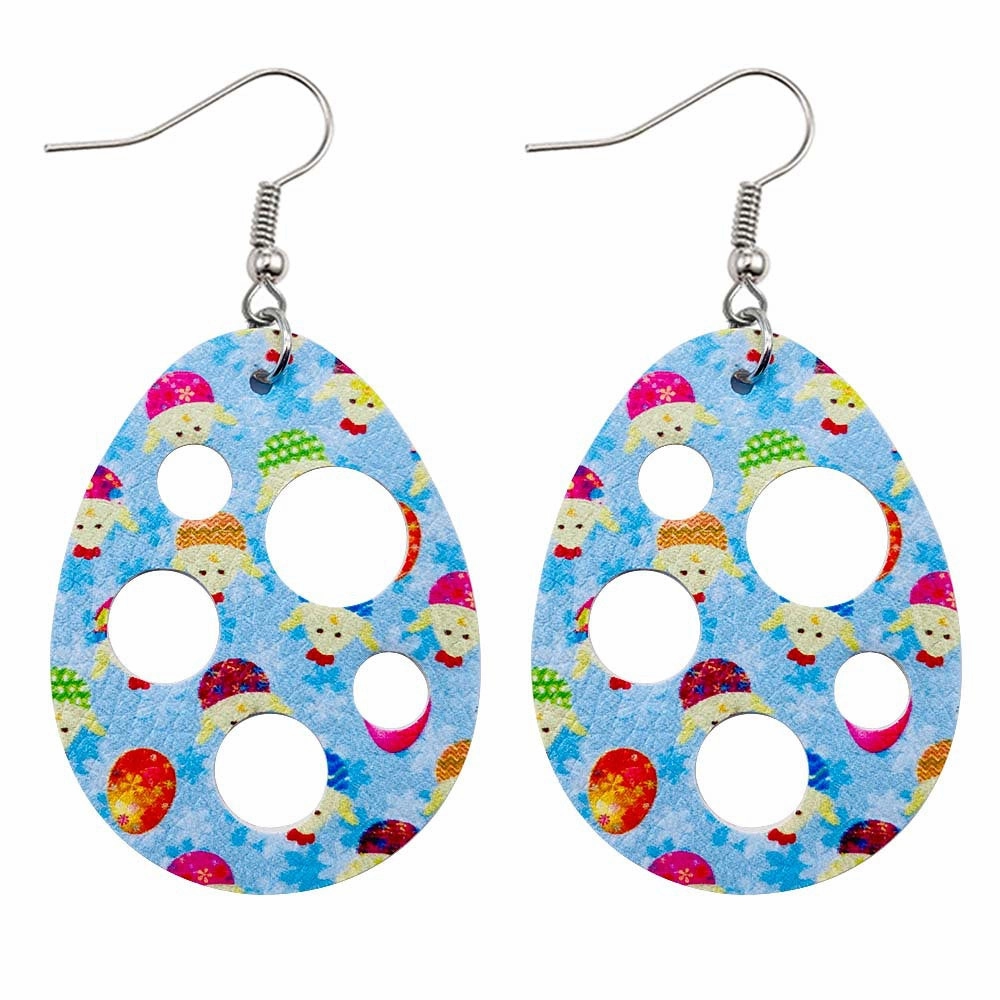 Wholesale Easter Cutout Leatherette Earrings