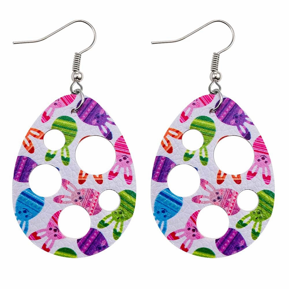 Wholesale Easter Cutout Leatherette Earrings
