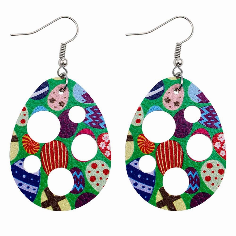 Wholesale Easter Cutout Leatherette Earrings