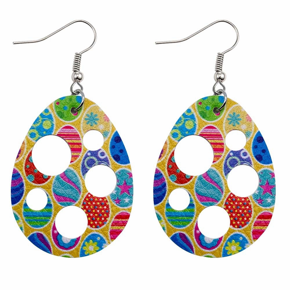 Wholesale Easter Cutout Leatherette Earrings
