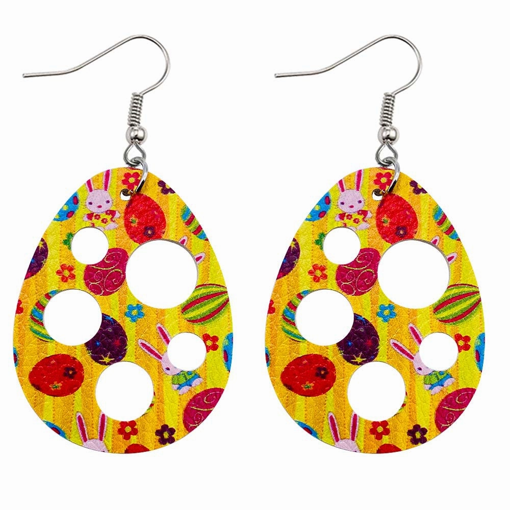 Wholesale Easter Cutout Leatherette Earrings