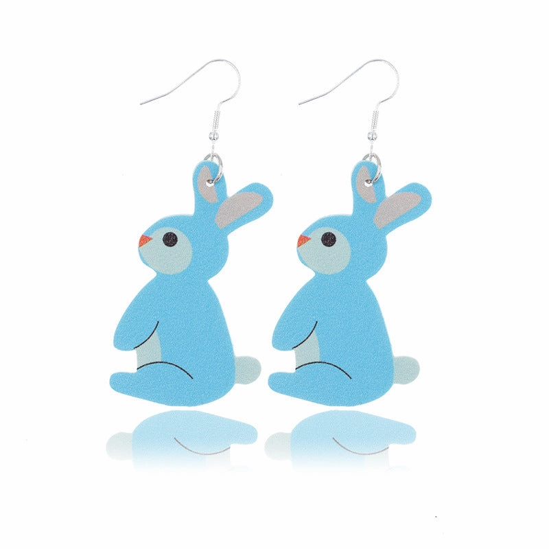 Wholesale Easter Egg Bunny Leather Earrings