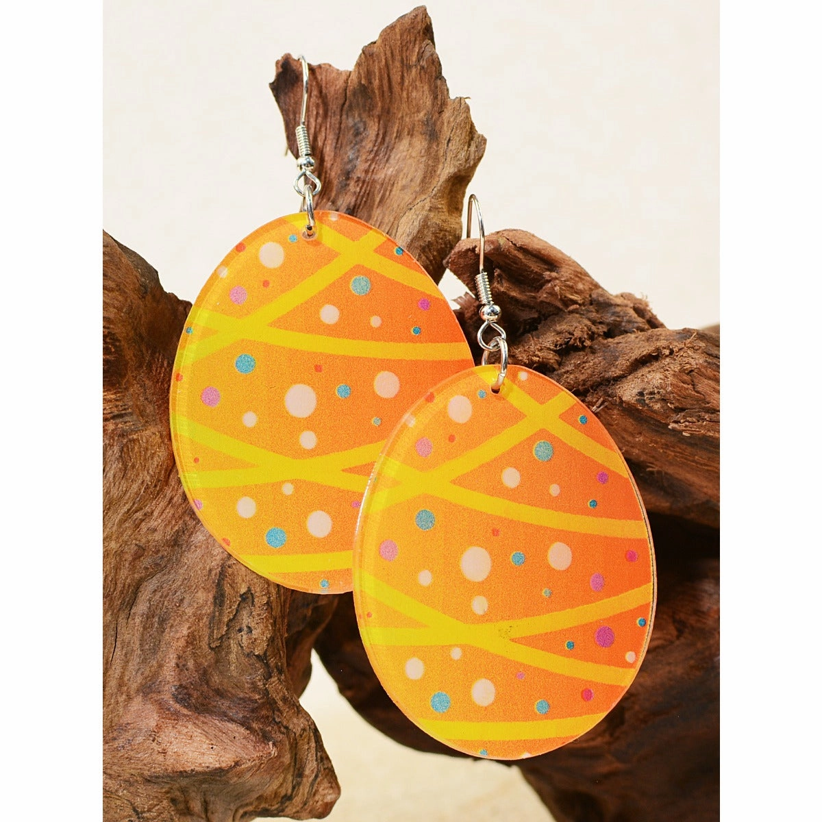 Wholesale Easter Egg Graffiti Painted Acrylic Earrings