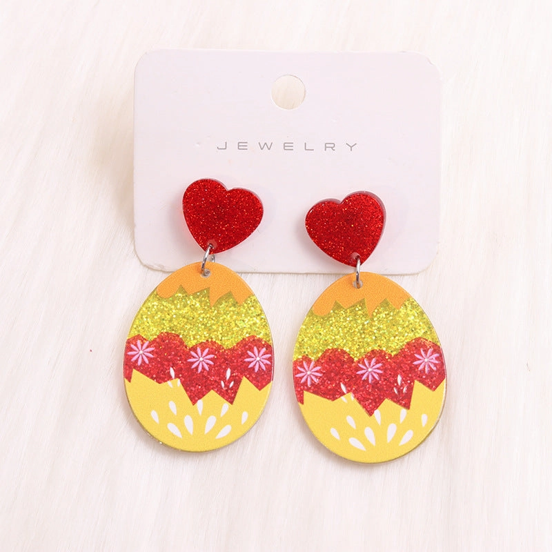 Wholesale Easter Egg Rabbit Acrylic Earrings