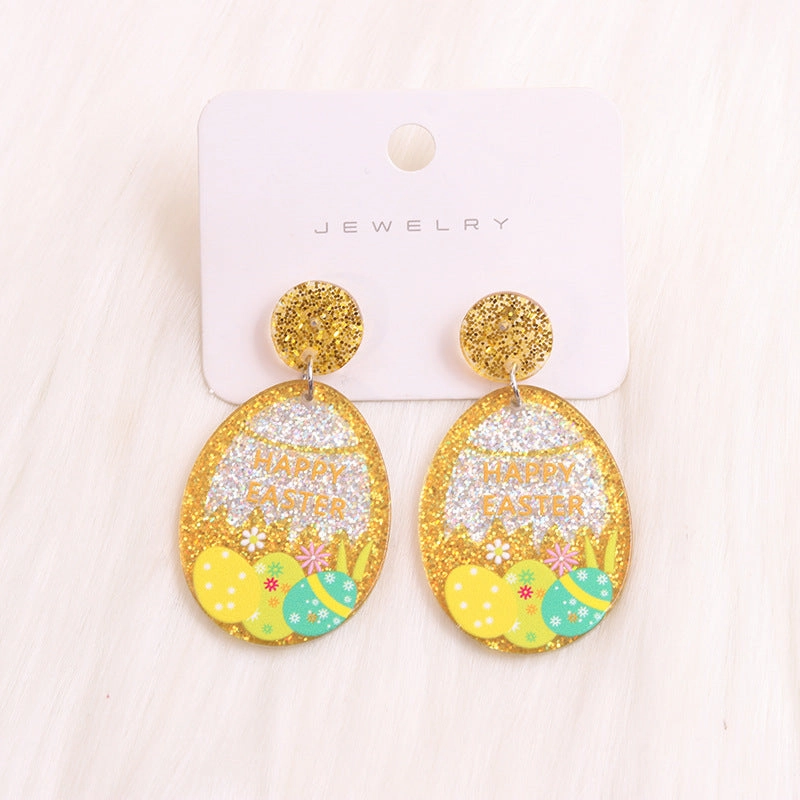 Wholesale Easter Egg Rabbit Acrylic Earrings