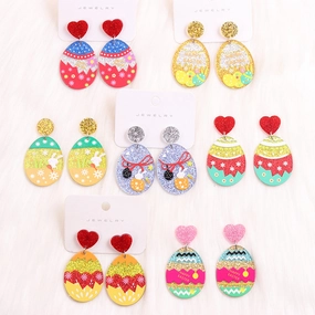 Wholesale Easter Egg Rabbit Acrylic Earrings