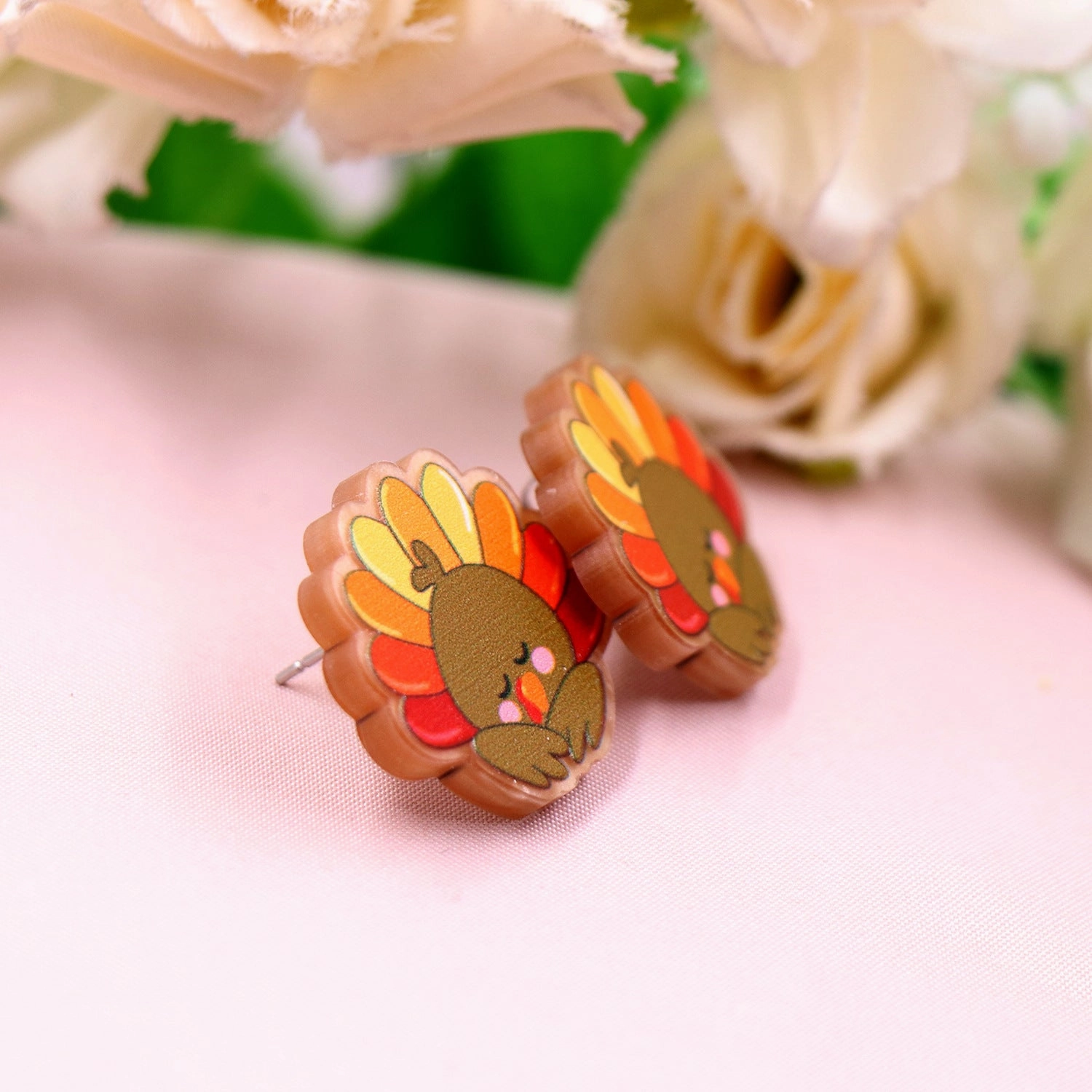 Wholesale Easter Gradual Turkey Acrylic Earrings
