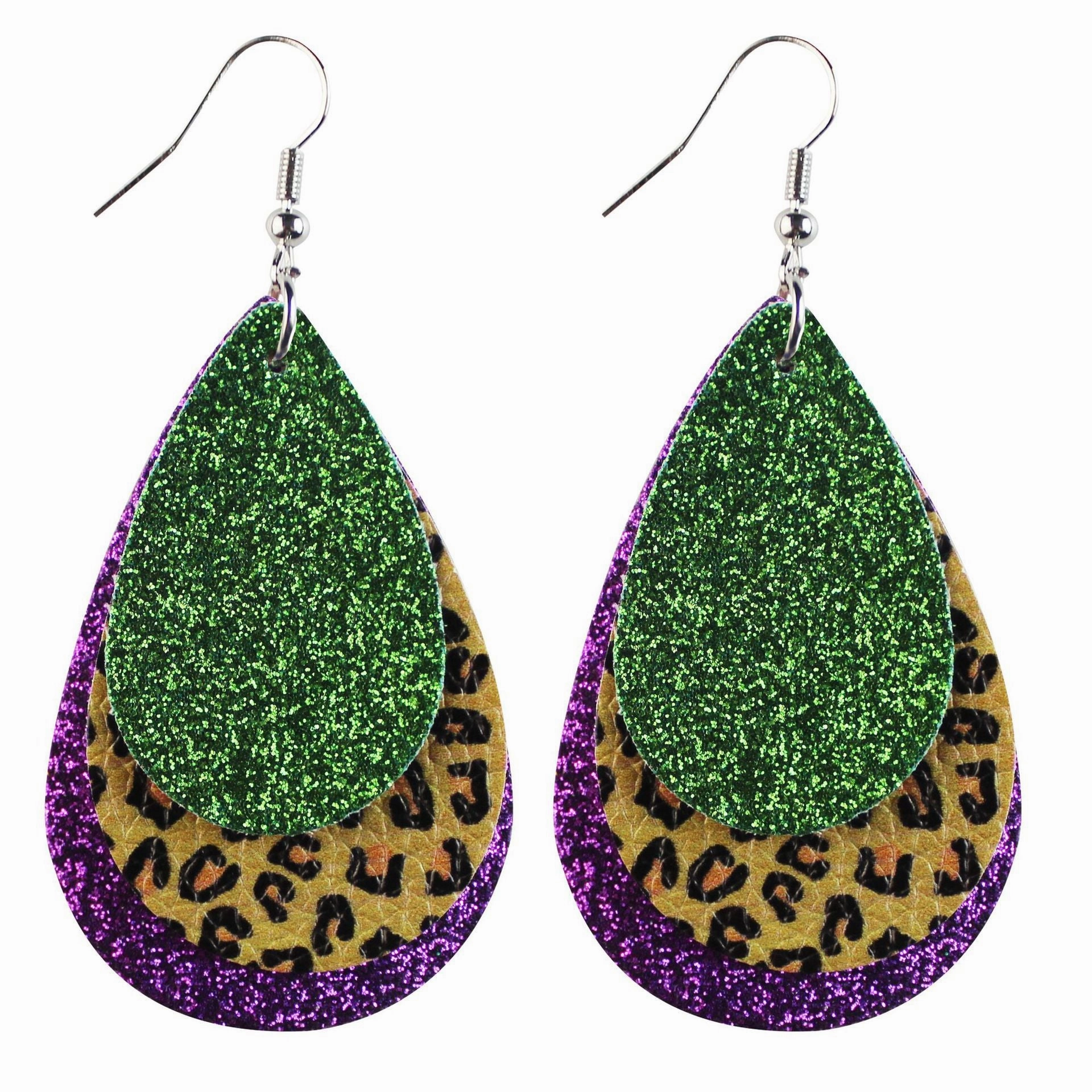 Wholesale Easter Leaves Leather Earrings
