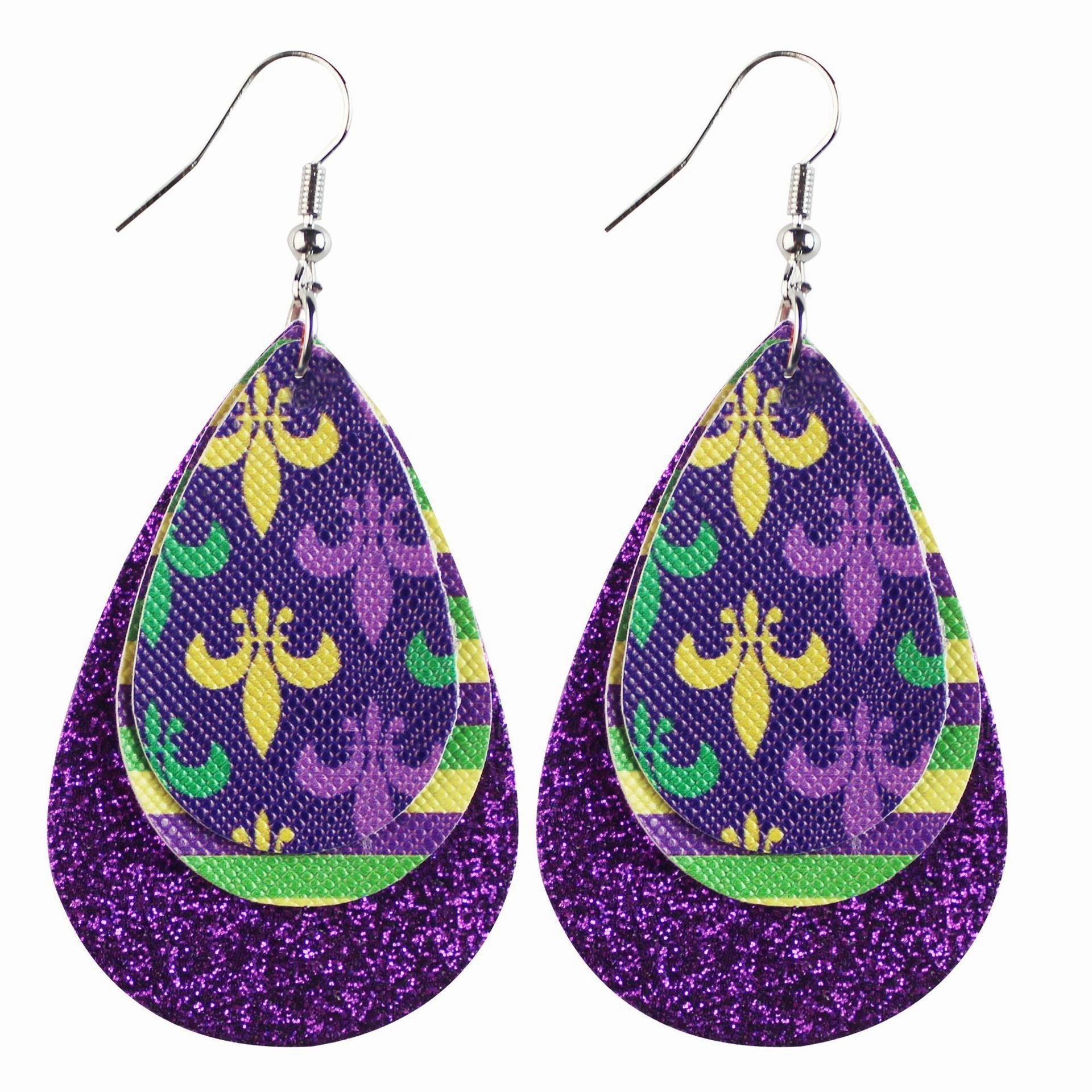 Wholesale Easter Leaves Leather Earrings