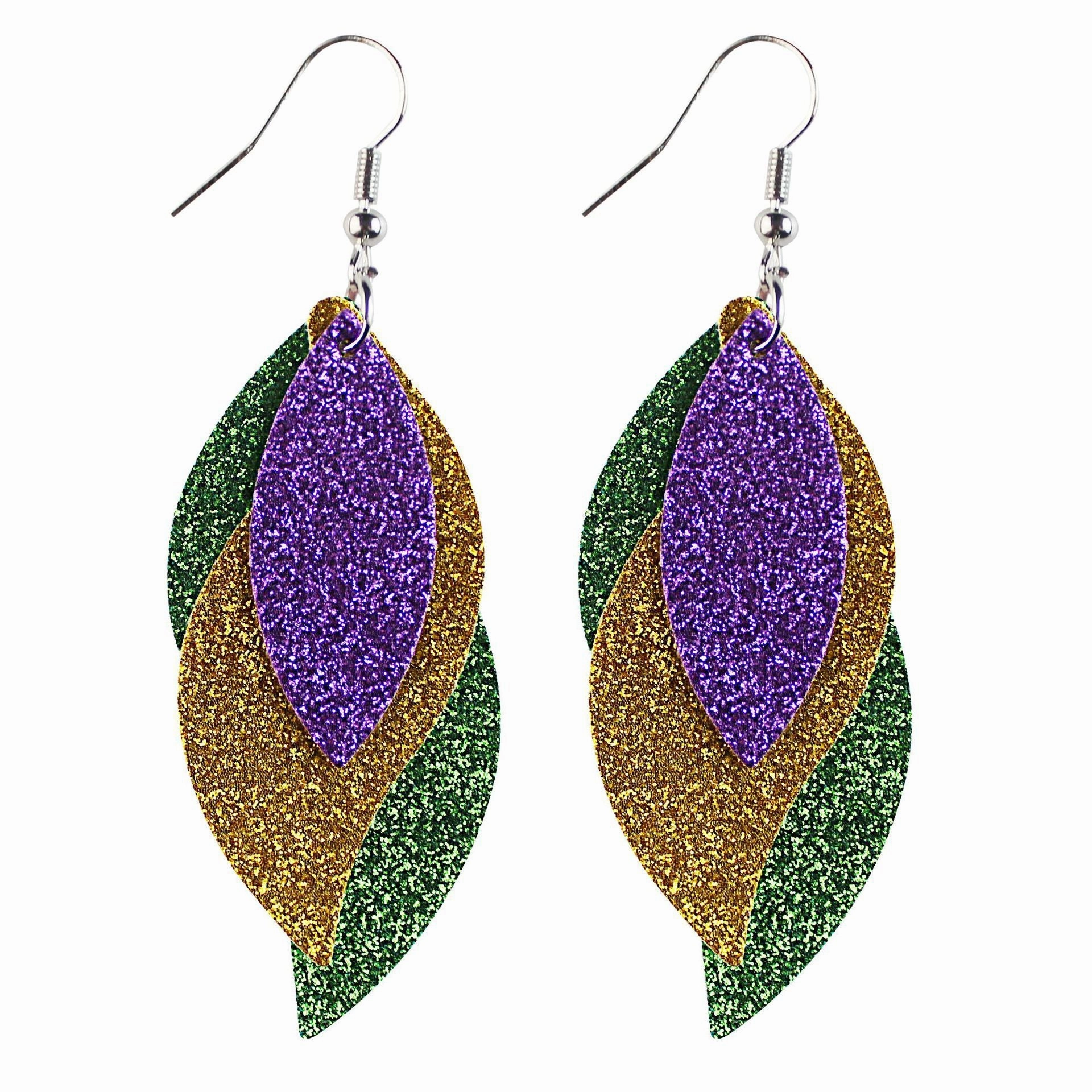 Wholesale Easter Leaves Leather Earrings
