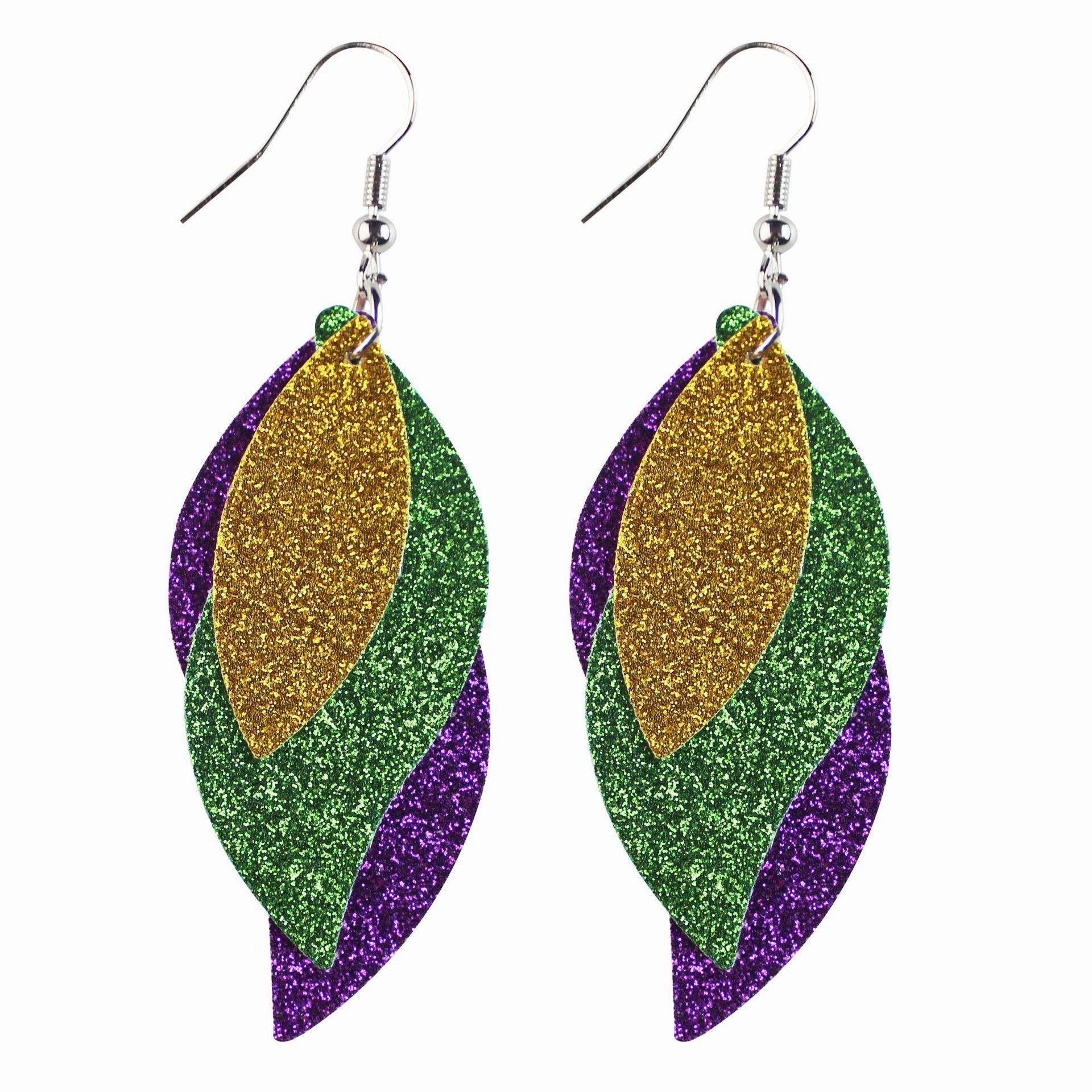 Wholesale Easter Leaves Leather Earrings