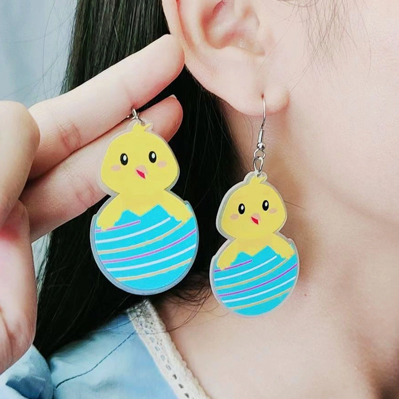 Wholesale Easter Rabbit Radish Chicken Acrylic Earrings