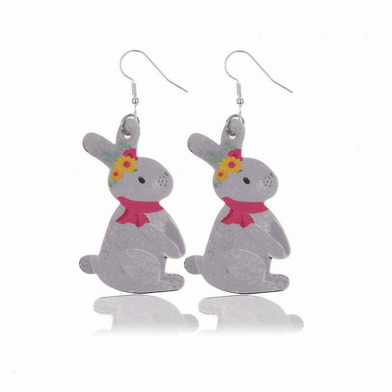 Wholesale Easter Teardrop Leather Earrings