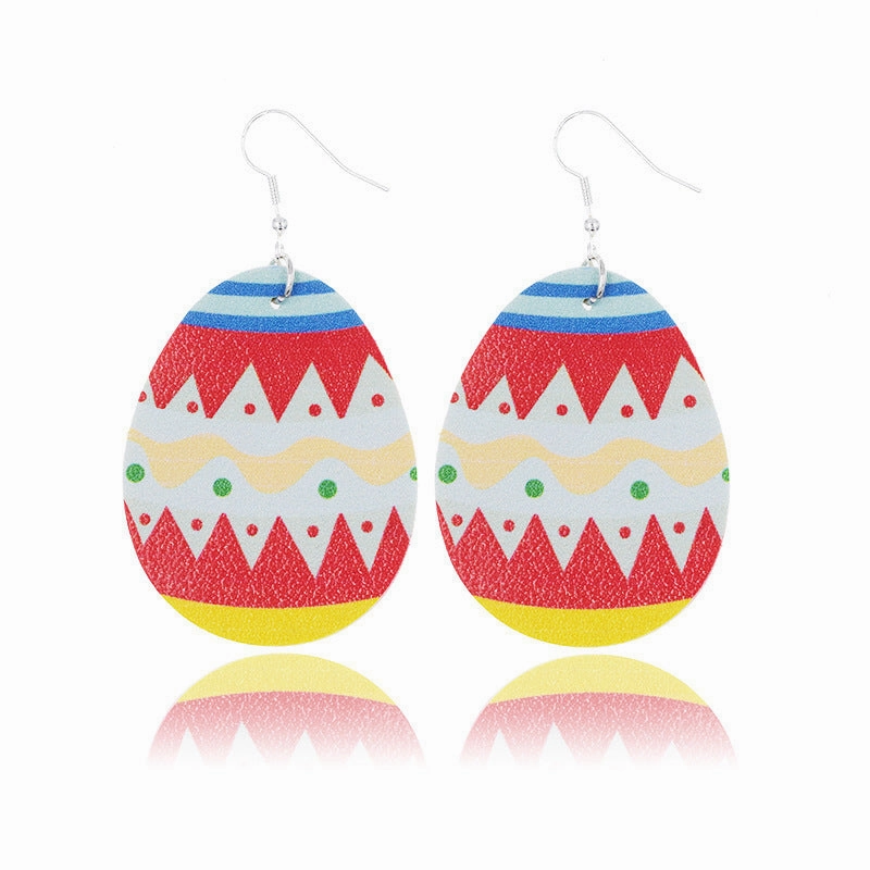 Wholesale Easter Teardrop Leather Earrings
