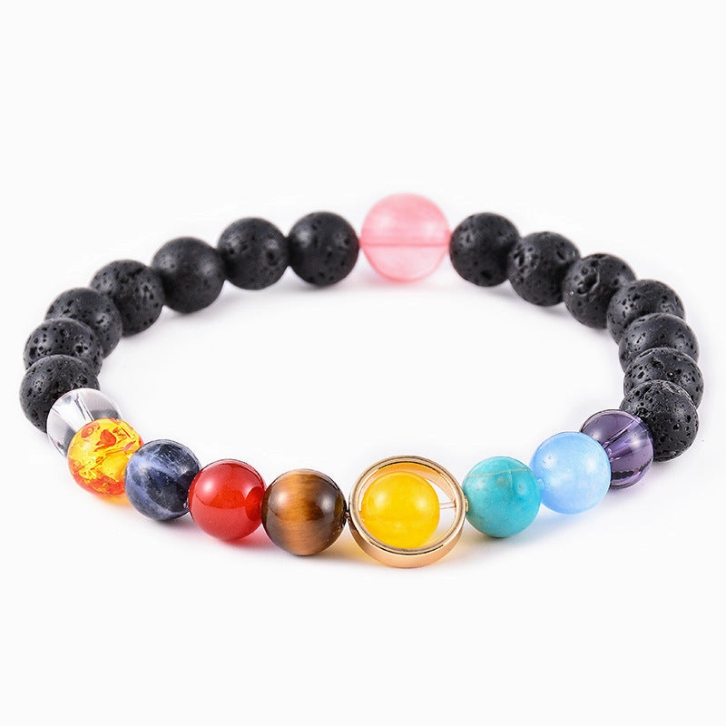 Wholesale Eight Planets of the Solar System Natural Stone Bracelet