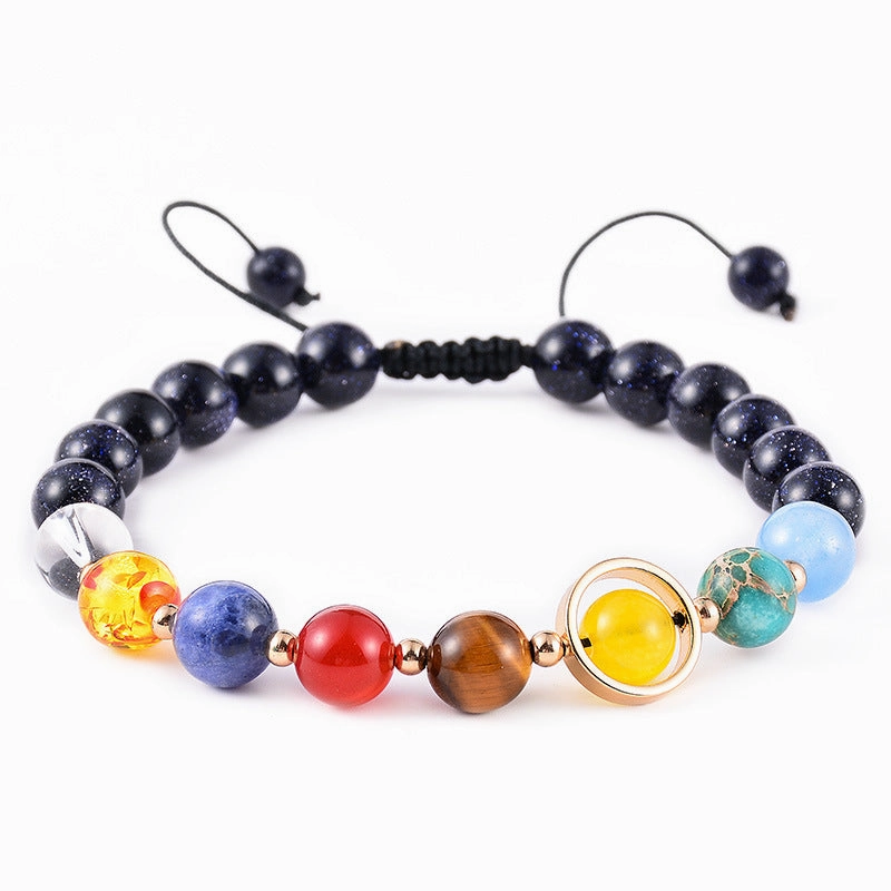 Wholesale Eight Planets of the Solar System Natural Stone Bracelet