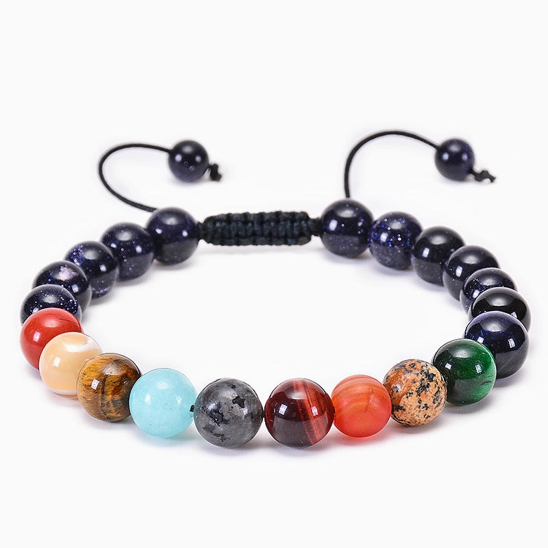 Wholesale Eight Planets of the Solar System Natural Stone Bracelet