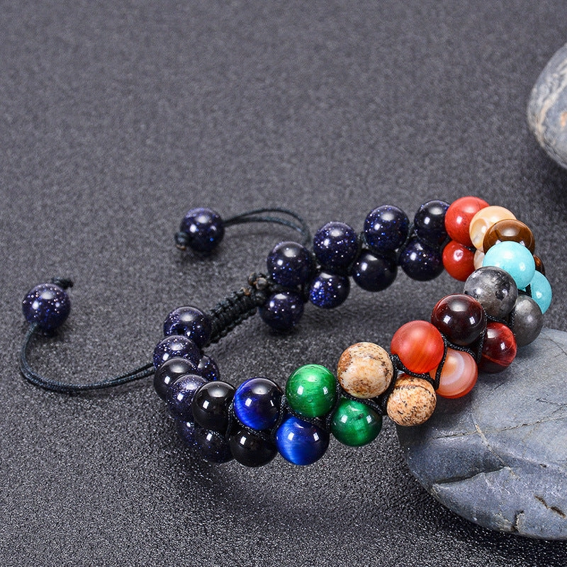 Wholesale Eight Planets of the Solar System Natural Stone Bracelet
