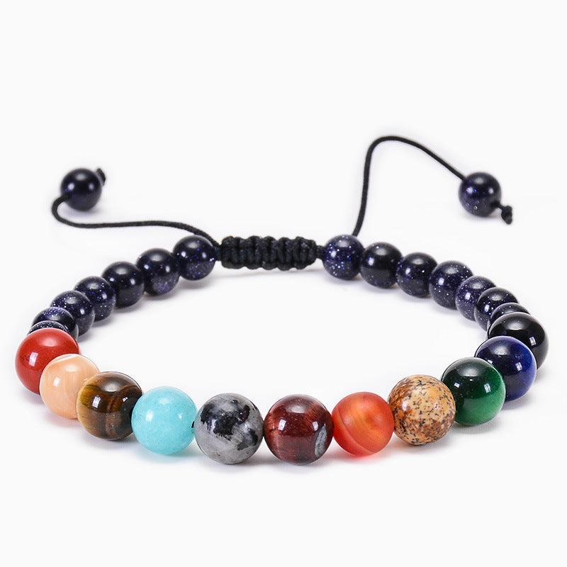 Wholesale Eight Planets of the Solar System Natural Stone Bracelet