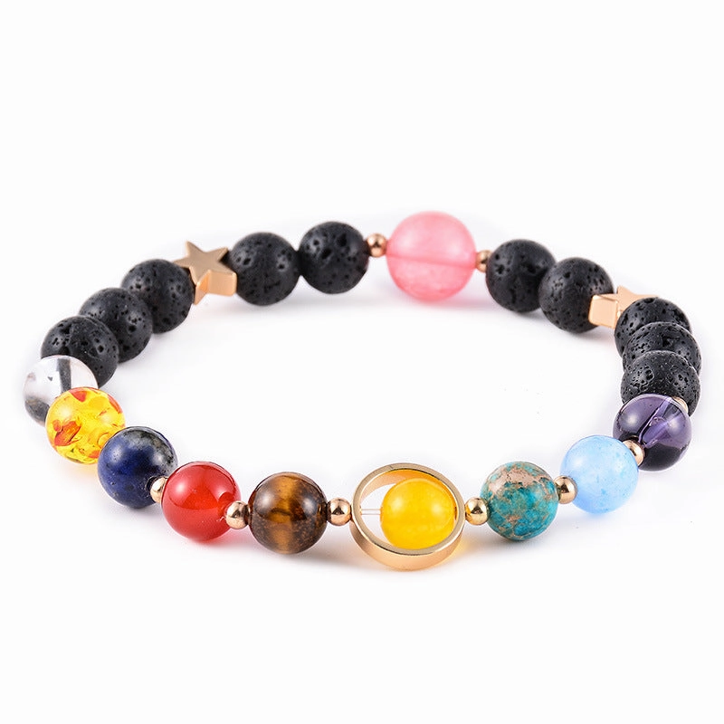 Wholesale Eight Planets of the Solar System Natural Stone Bracelet