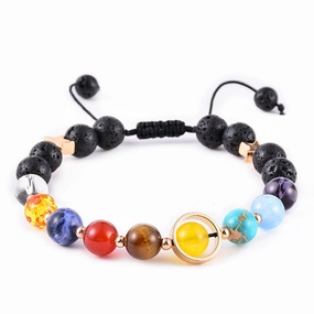Wholesale Eight Planets of the Solar System Natural Stone Bracelet