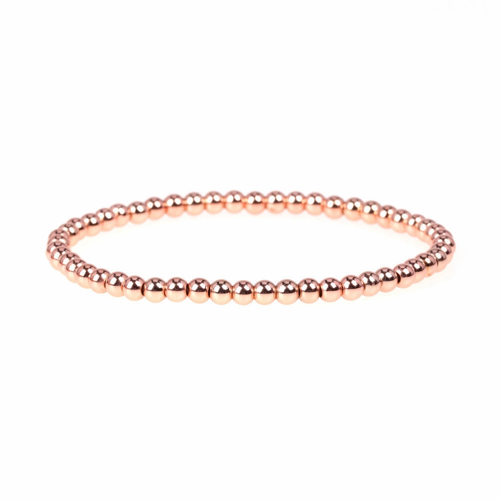 Wholesale Elastic Rope Beads Copper Plated Gold Beads Bracelet