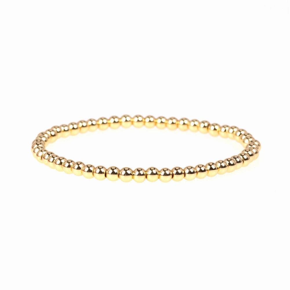 Wholesale Elastic Rope Beads Copper Plated Gold Beads Bracelet