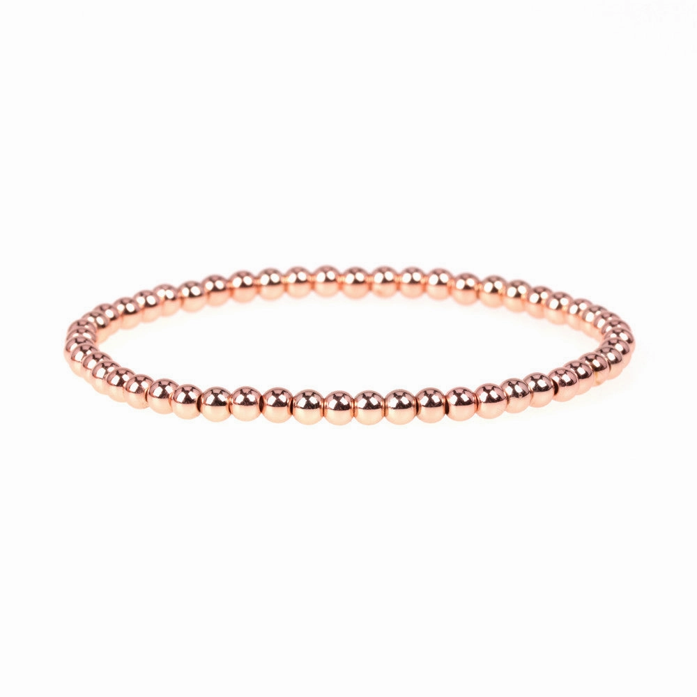 Wholesale Elastic Rope Beads Copper Plated Gold Beads Bracelet