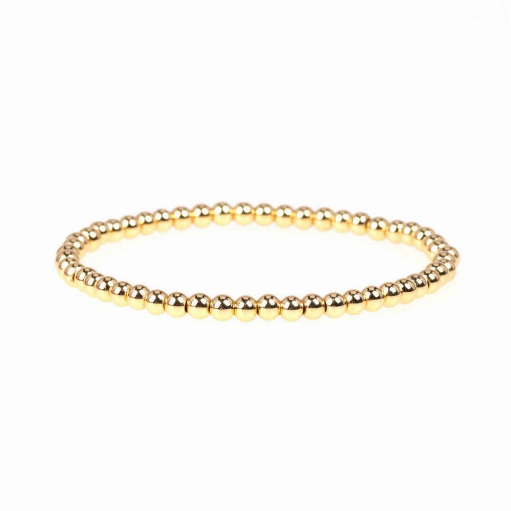 Wholesale Elastic Rope Beads Copper Plated Gold Beads Bracelet