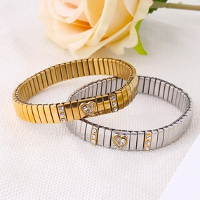 Wholesale Elastic Titanium Steel Diamond Bracelet