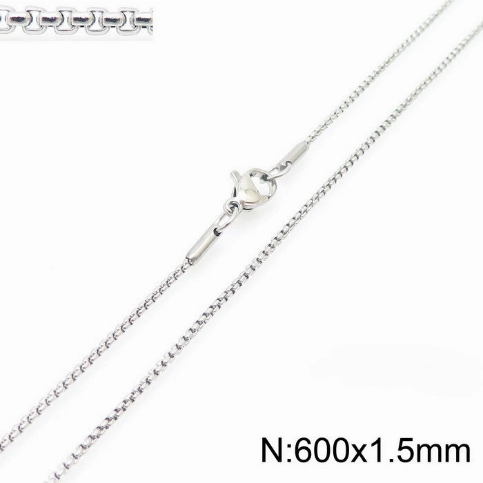 Wholesale Electroplating 18K Gold Square Pearl Stainless Steel Titanium Steel Necklace