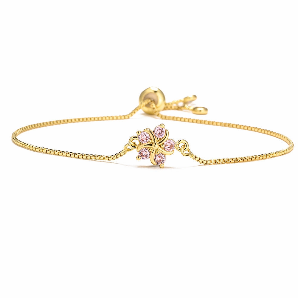 Wholesale Elegant Flower Copper Bracelet