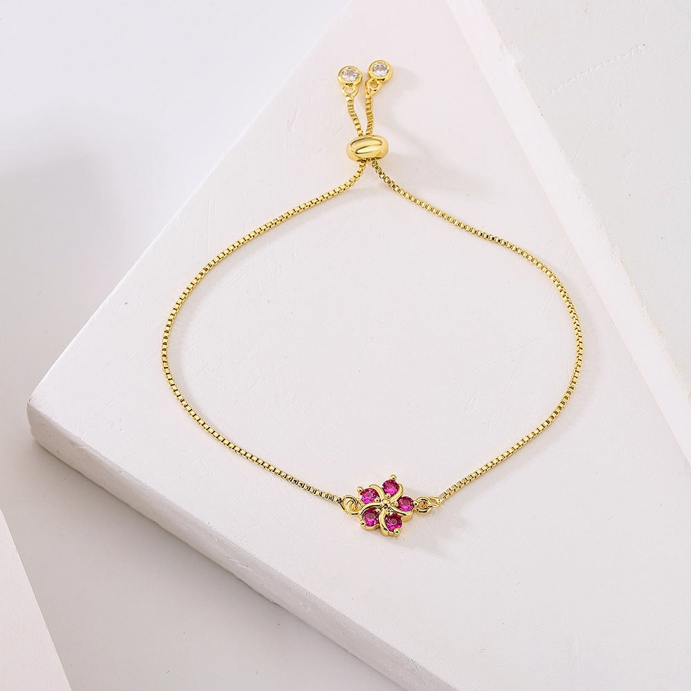 Wholesale Elegant Flower Copper Bracelet
