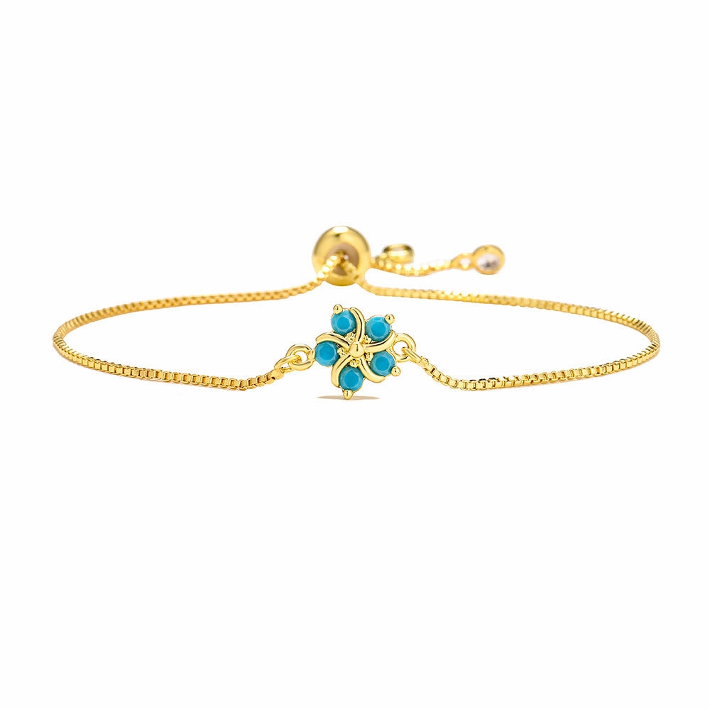 Wholesale Elegant Flower Copper Bracelet