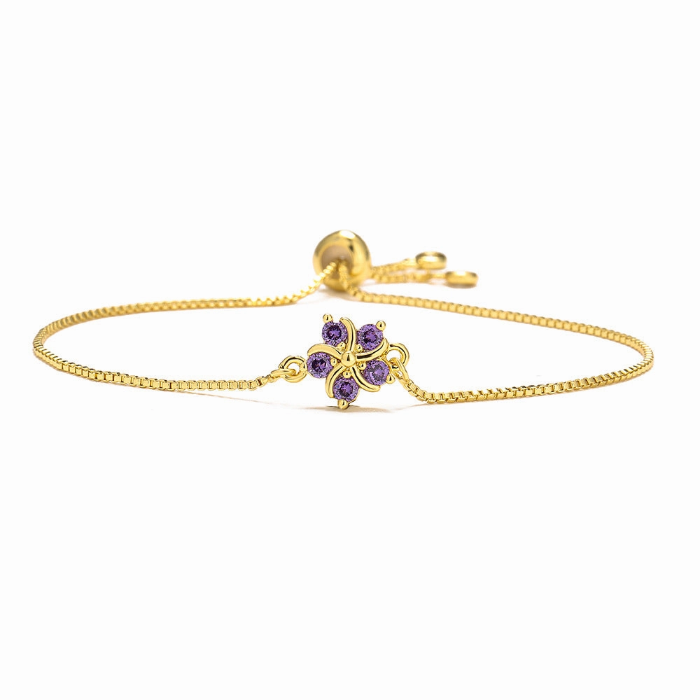 Wholesale Elegant Flower Copper Bracelet