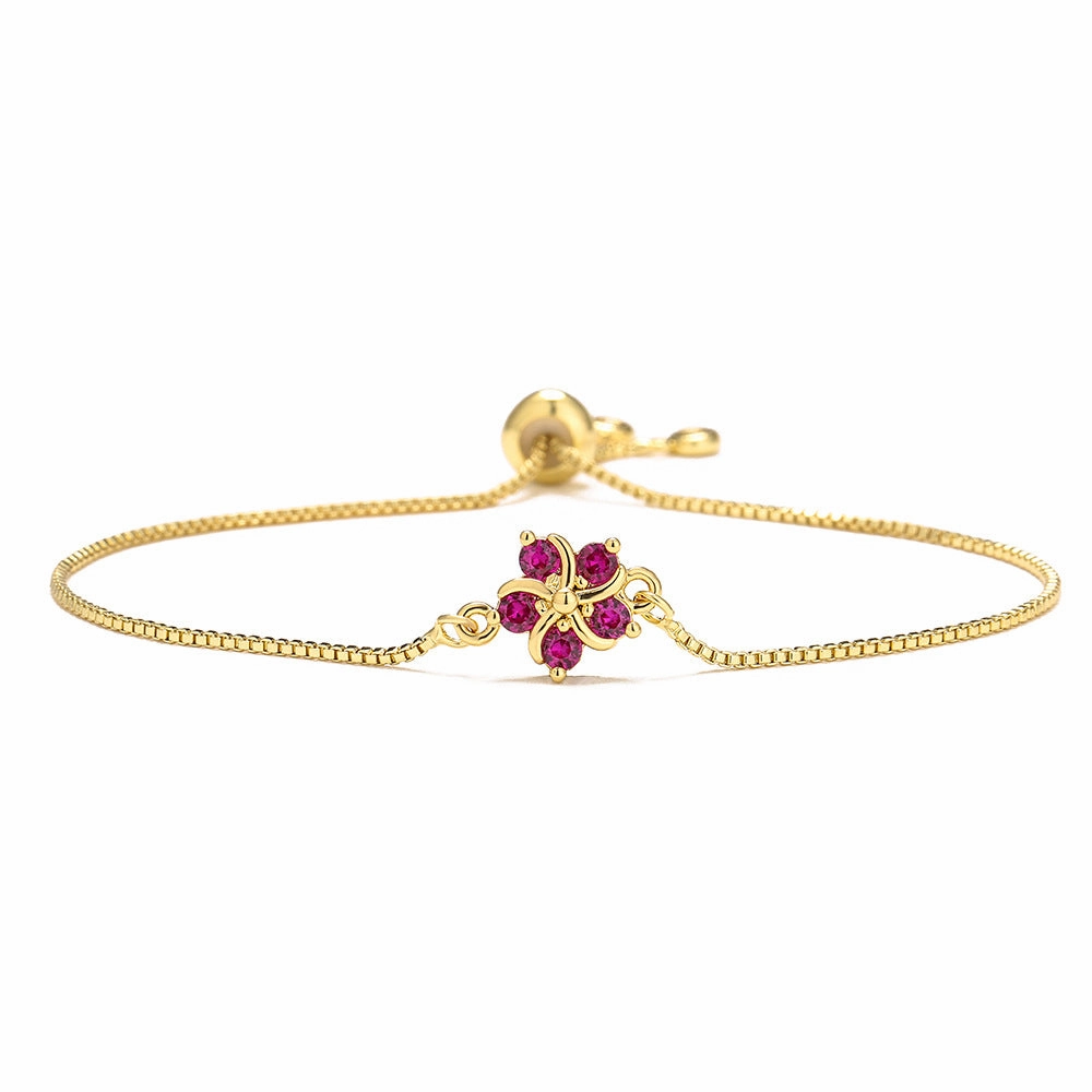 Wholesale Elegant Flower Copper Bracelet