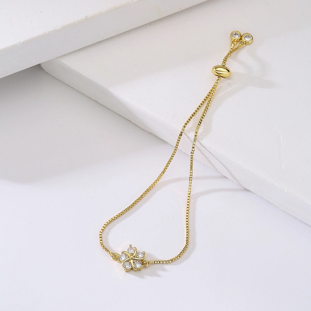 Wholesale Elegant Flower Copper Bracelet