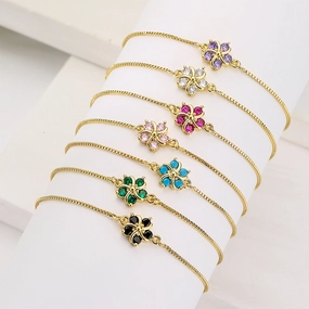 Wholesale Elegant Flower Copper Bracelet