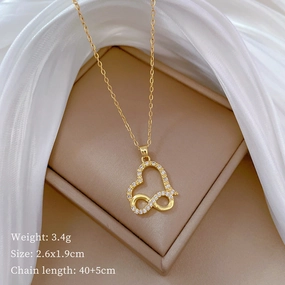 Wholesale Element Love Full Diamond Titanium Steel Clavicle