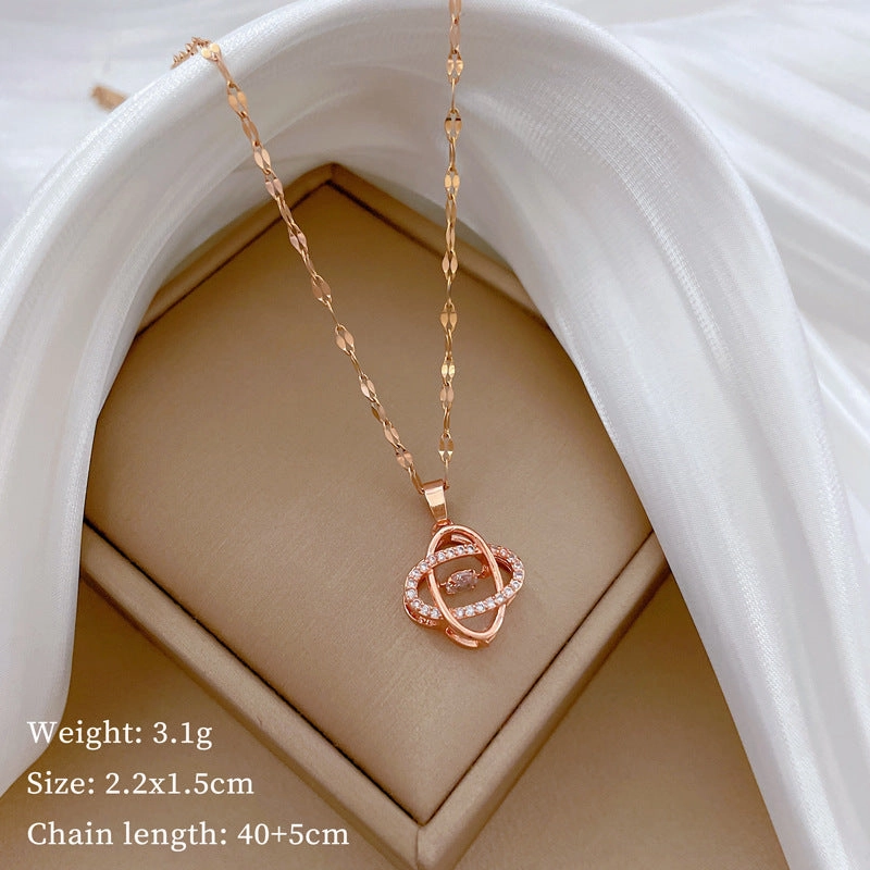 Wholesale Element Love Full Diamond Titanium Steel Clavicle