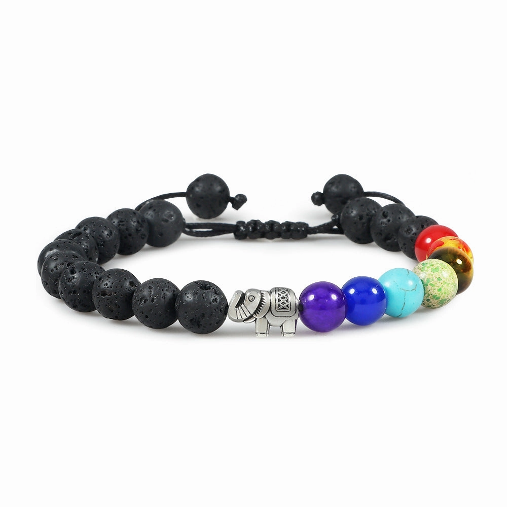 Wholesale Elephant Alloy Braided Adjustable Bracelet