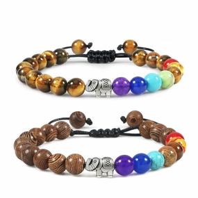 Wholesale Elephant Alloy Braided Adjustable Bracelet